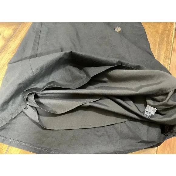 Lulu’s Louetta Black Button Down Linen Mini Dress With Bow Accent Size Medium - Picture 9 of 11